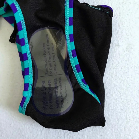 Material Girl NWT Striped Hipster Swim Bottom Juniors/Women M - Picture 7 of 11